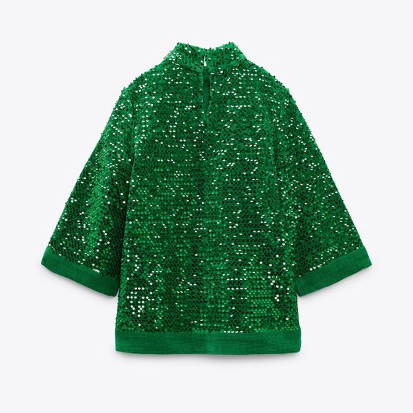 Zara Green Sequin Top - Picture 12 of 15